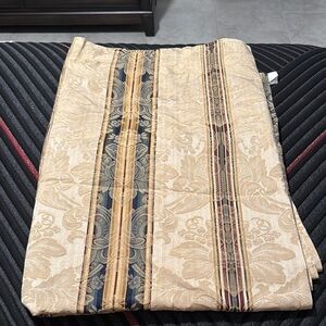 Elegant Floral Striped Fabric Shower Curtain